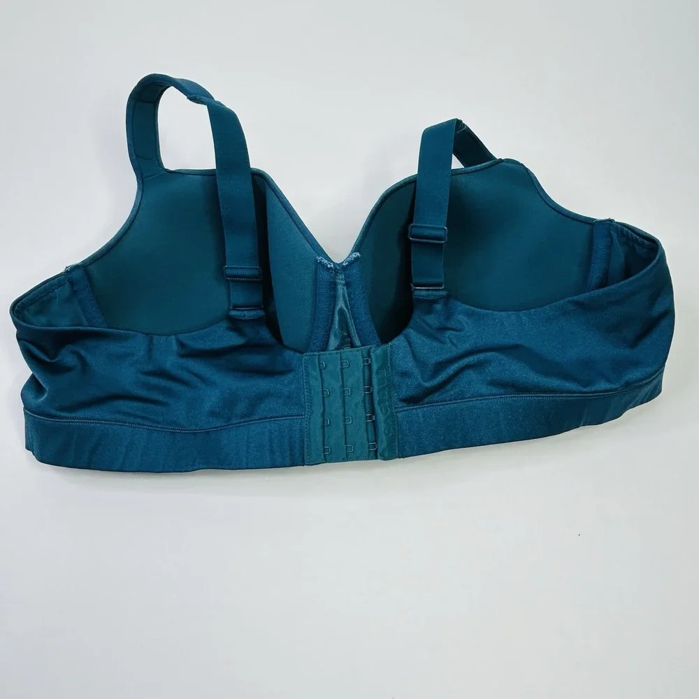 Cacique Bra Lightly Lined Balconette Teal Underwired Womens 44D Sheer Accent